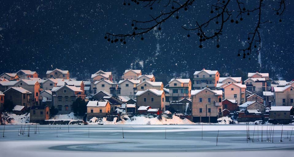 南京市高淳县固城镇秀山村雪景