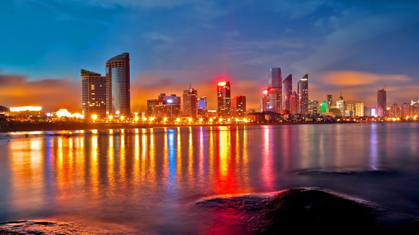青岛浮山湾夜景