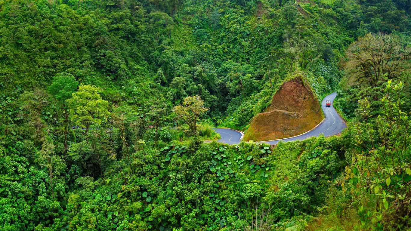 通往哥斯达黎加，阿雷纳尔火山国家公园的一条路 