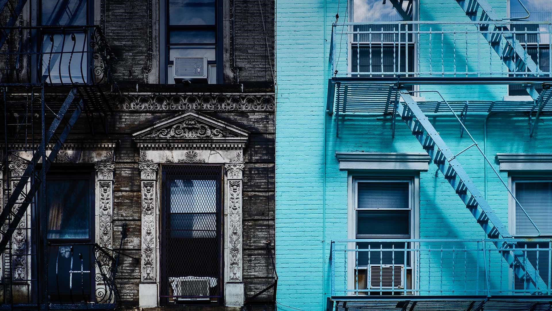 纽约，曼哈顿，第一大道上的建筑外墙