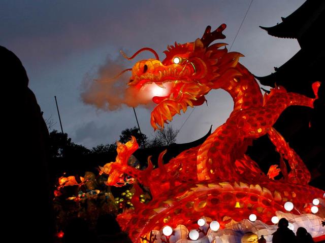 上海，豫园，龙灯