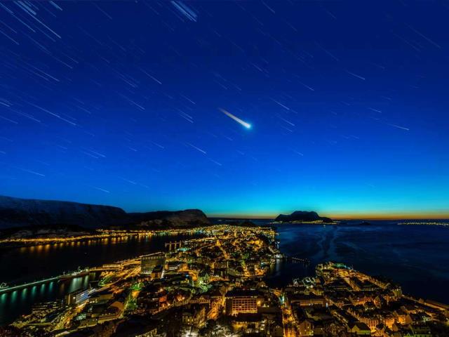 奥勒松上空的流星，挪威