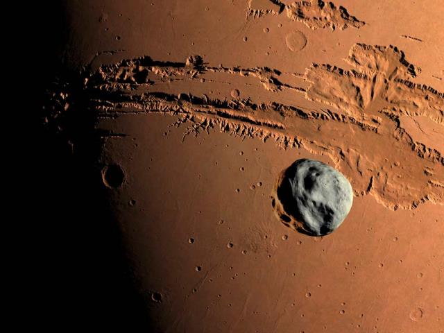 火星上的峡谷系统-水手号峡谷地区上的小行星