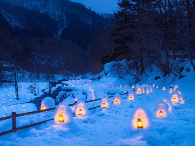 汤西川温泉雪屋祭，日本栃木县
