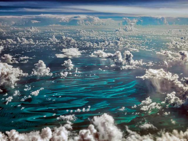 加勒比海上空的积云