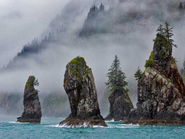 西沃德附近基奈峡湾国家公园里的尖顶湾，阿拉斯加