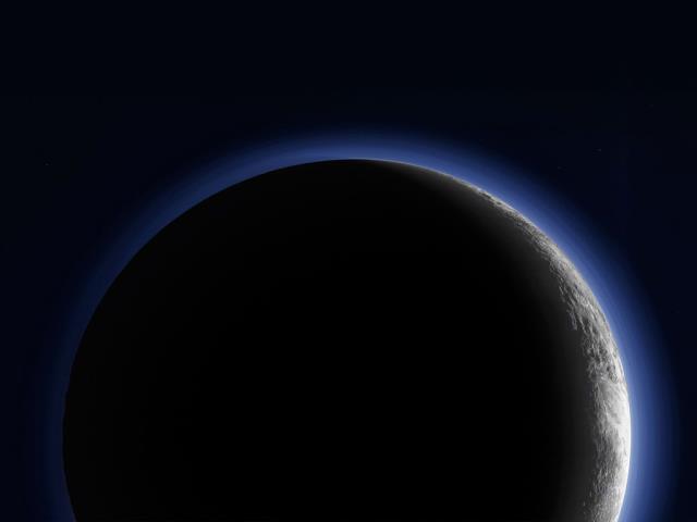 美国宇航局新视野星际探测器拍摄的冥王星新月