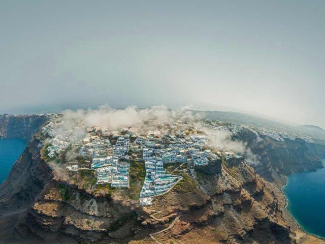 圣托里尼岛鸟瞰图，希腊