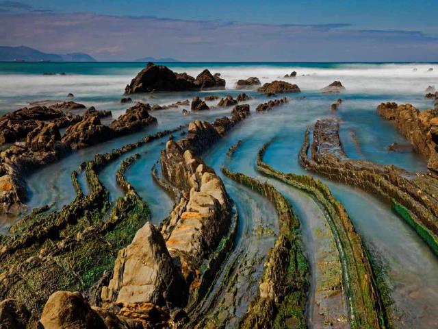 巴斯克海岸世界地质公园的比斯开湾，西班牙