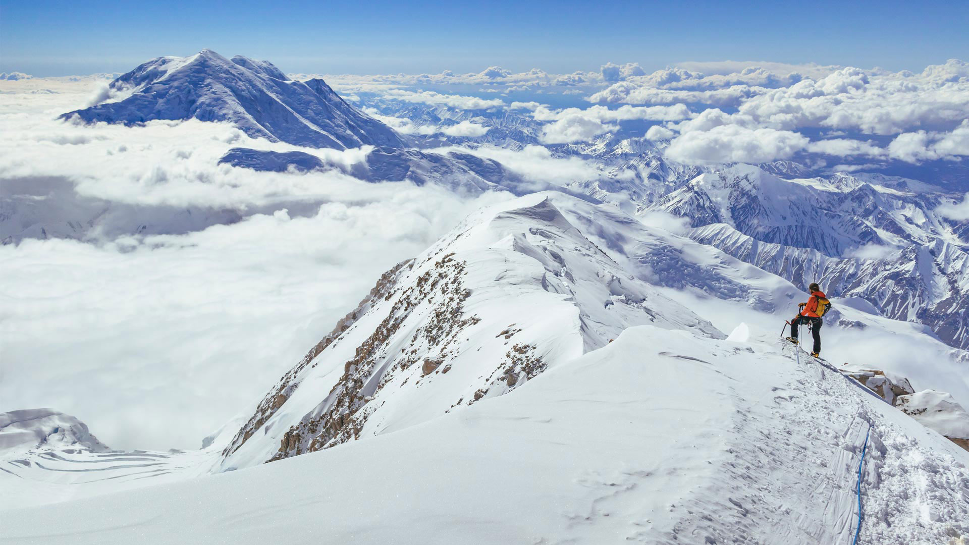 从德纳里山看福克拉山，德纳里国家公园，美国阿拉斯加州