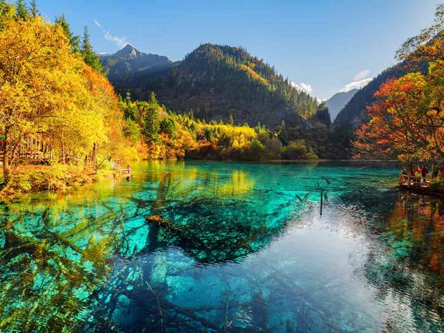 五花海，阿坝九寨沟旅游景区，四川省，中国