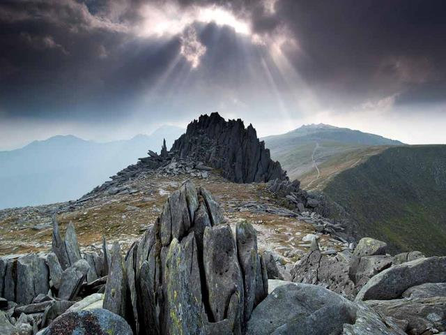 Castell y Gwynt，格莱德法赫山，雪墩山国家公园，英国北威尔士