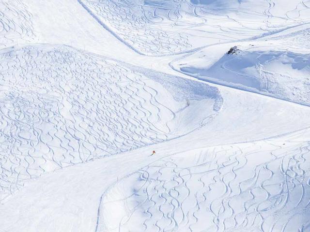 贝尔尼纳山口的滑雪场，格劳宾登州，瑞士
