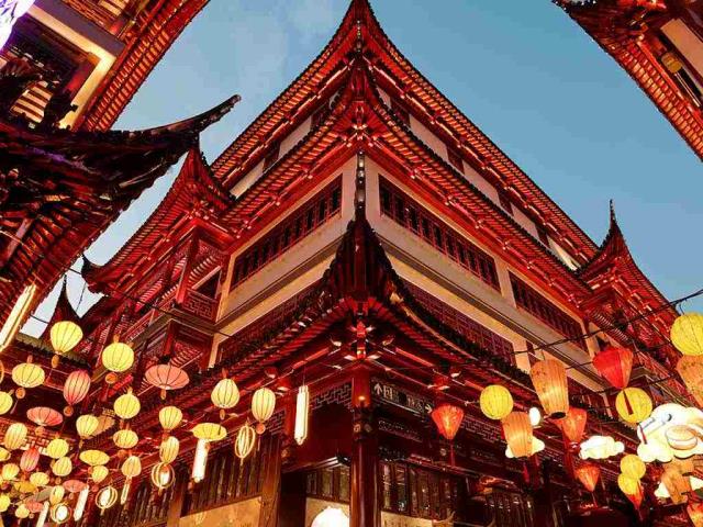 上海豫园的灯会，元宵节，上海市，中国