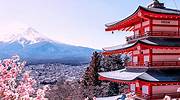 日本，富士吉田的樱花